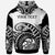 American Samoa Custom Hoodie Ethnic Style With Round Black White Pattern - Polynesian Pride