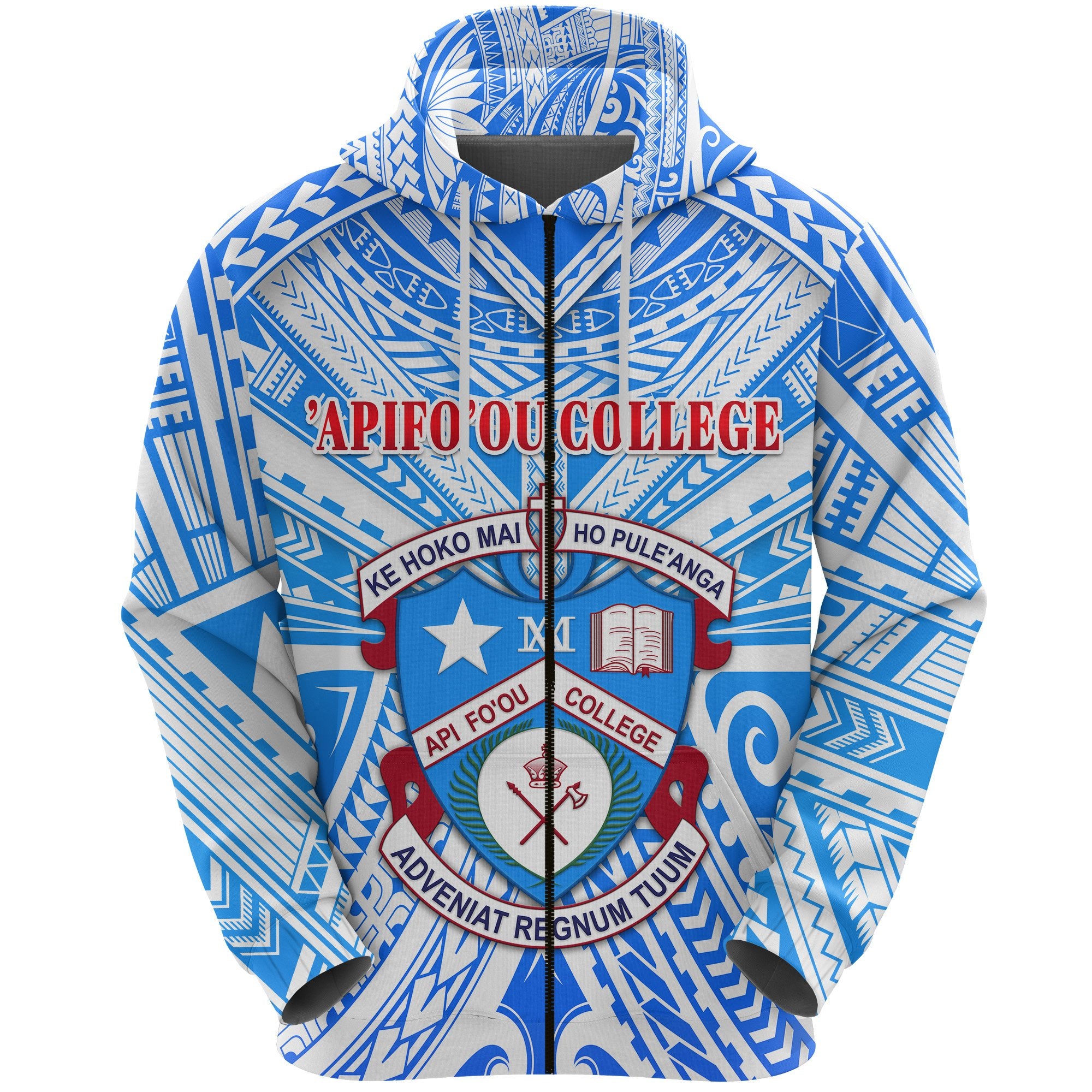 Kolisi Apifoou College Tonga Zip Hoodie Unisex Blue - Polynesian Pride