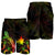 Papua New Guinea Polynesian Men's Shorts - Turtle With Blooming Hibiscus Reggae - Polynesian Pride