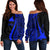 Tokelau Custom Personalised Women's Off Shoulder Sweater - Blue Polynesian Tentacle Tribal Pattern Blue - Polynesian Pride