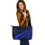 Kosrae Large Leather Tote Bag - Blue Polynesian Tentacle Tribal Pattern Blue - Polynesian Pride