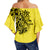 Hawaii Shark Off Shoulder Waist Wrap Top Polynesian Yellow Style LT6 - Polynesian Pride