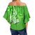 Hawaii Shark Off Shoulder Waist Wrap Top Polynesian Green Style LT6 - Polynesian Pride