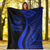 Marshall Islands Premium Blanket - Blue Polynesian Tentacle Tribal Pattern Crest - Polynesian Pride