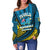 Tuvalu Women Off Shoulder Sweater 44th Independence Anniversary - Tribal Pattern - LT12 - Polynesian Pride