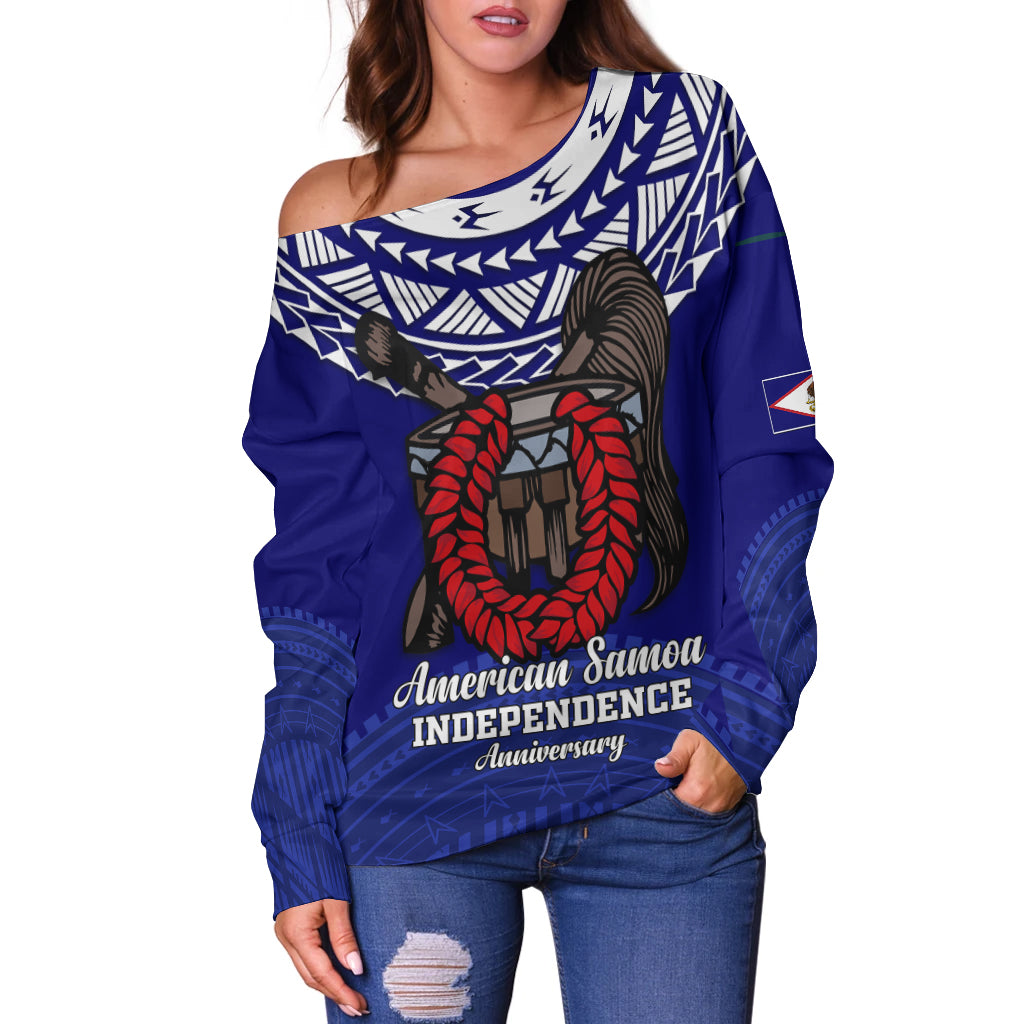 Custom American Samoa Independence Anniversary Pride Women Off Shoulder Sweater - LT12 - Polynesian Pride