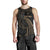 Niue Polynesian Custom Personalised Men's Tank Top - Gold Tribal Wave - Polynesian Pride