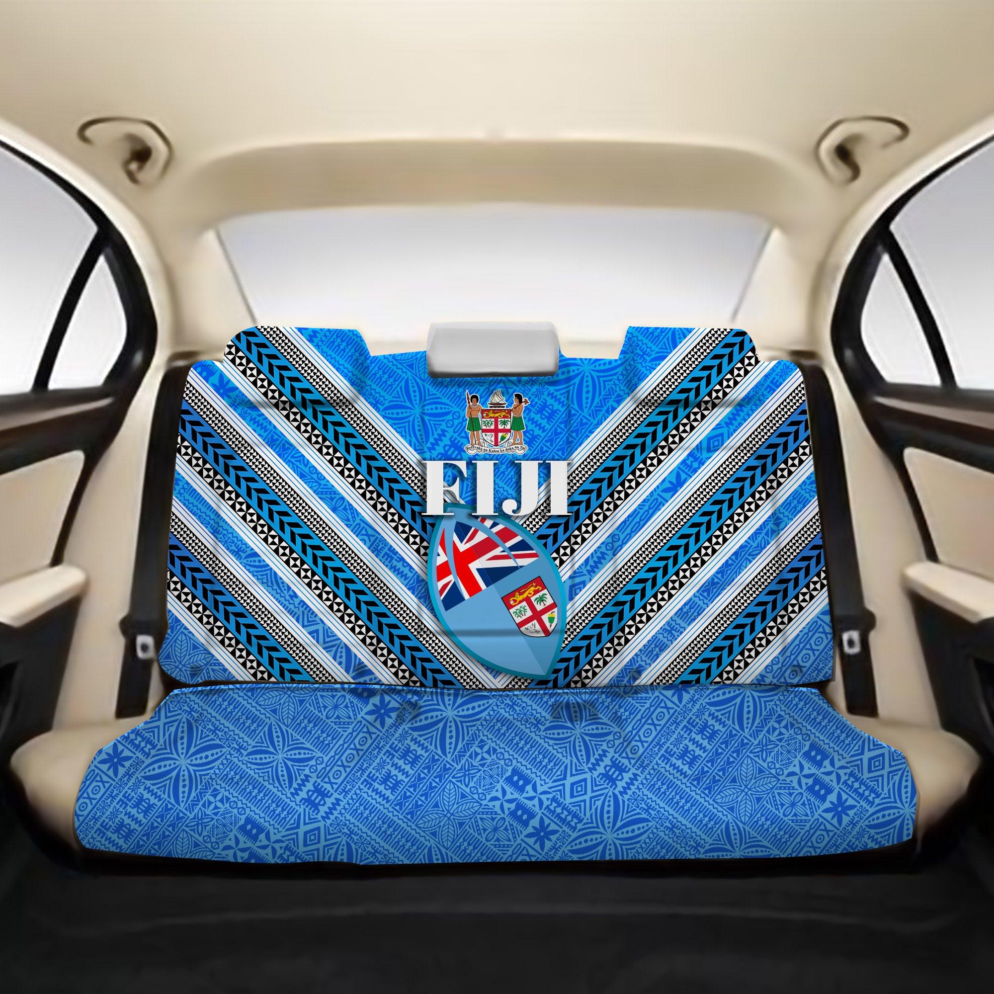 Fiji Day Back Seat Covers Creative Style LT8 One Size Blue - Polynesian Pride