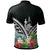 New Caleronia Polo Shirt New Caleronia Coat of Arms and Polynesian Tropical Flowers White - Polynesian Pride