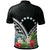 Cook Islands Polo Shirt Kuki Airani Coat of Arms and Polynesian Tropical Flowers White - Polynesian Pride