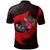 Tahiti Polo Shirt Polynesian Hook and Hibiscus (Red) - Polynesian Pride