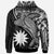 Nauru Zip up Hoodie Humpback Whale & Coat of Arms White - Polynesian Pride