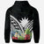 Nauru Hoodie Nauru Coat of Arms & Polynesian Tropical Flowers White - Polynesian Pride