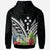 Kosrae Hoodie Kosrae Coat of Arms & Polynesian Tropical Flowers White - Polynesian Pride