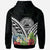 American Samoa Polynesian Zip up Hoodie American Samoa Coat of Arms & Polynesian Tropical Flowers White - Polynesian Pride