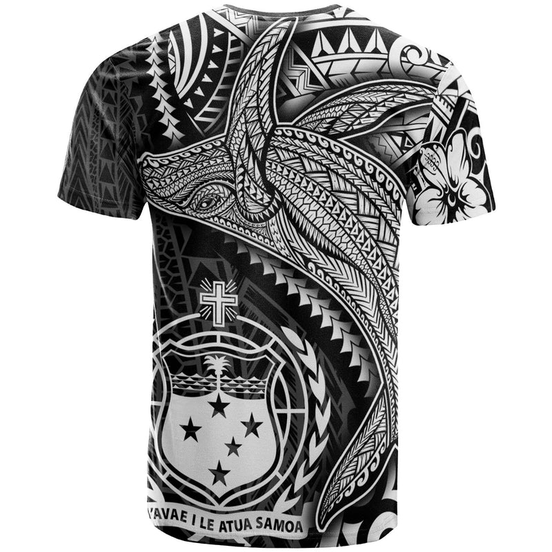 Samoa T Shirt Humpback Whale & Coat of Arms White