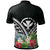 Hawaii Polo Shirt Hawai Coat of Arms and Polynesian Tropical Flowers White - Polynesian Pride