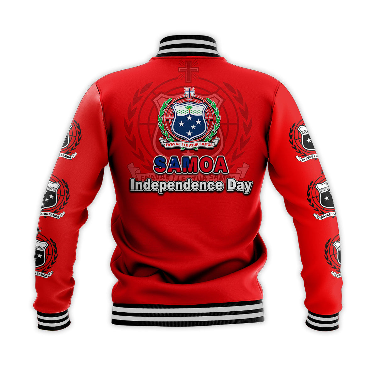 Samoa Independence Day Tribal Tattoo Coat Of Arms Baseball Jacket No.1 LT6 - Polynesian Pride