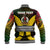 (Custom Personalised) Vanuatu Off Shoulder Baseball Jacket Polynesian Patterns Mix Pig Tusk LT6 - Polynesian Pride