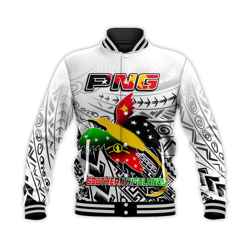 (Custom Personalised) Papua New Guinea And Southern Highlands Province Baseball Jacket LT6 Unisex white - Polynesian Pride