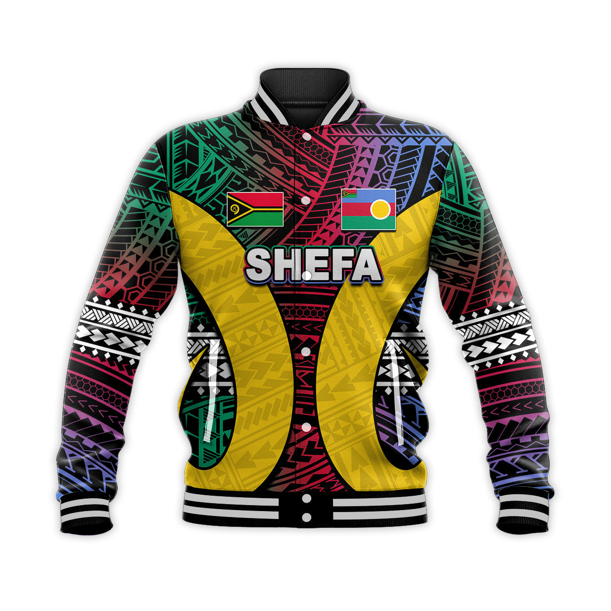 (Custom Personalised) Polynesian Shefa Of Vanuatu Baseball Jacket LT6 Unisex Art - Polynesian Pride