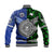 Samoa And New Zealand Baseball Jacket Together - Green LT8 - Polynesian Pride