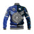 Samoa And New Zealand Baseball Jacket Together - Blue LT8 - Polynesian Pride