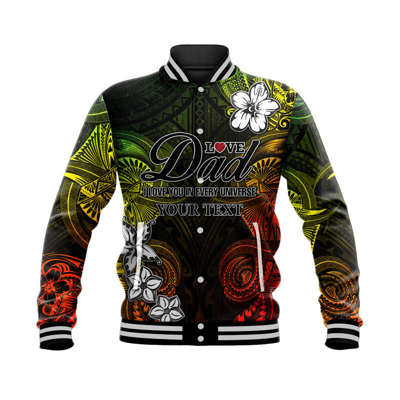 (Custom Personalised) Polynesian Fathers Day Baseball Jacket I Love You In Every Universe - Reggae LT8 Unisex Reggae - Polynesian Pride