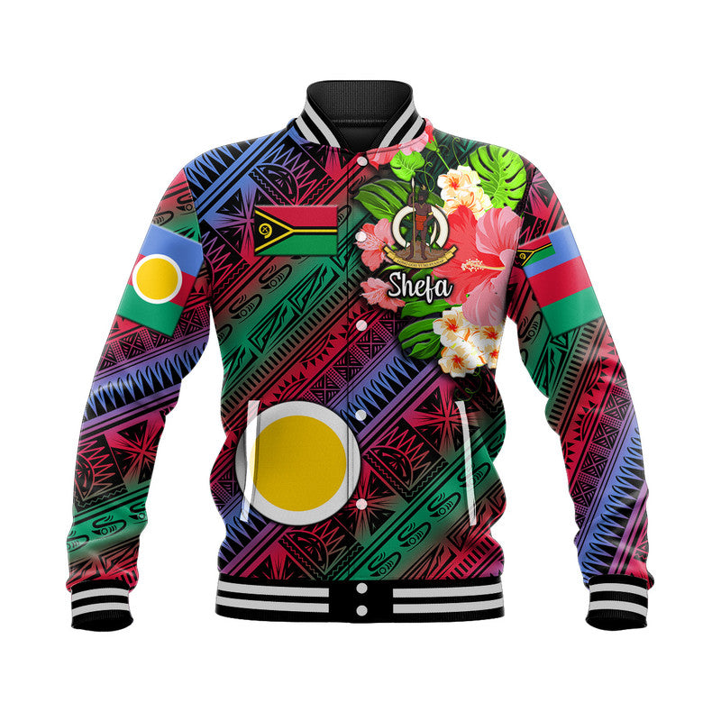 Vanuatu Shefa Baseball Jacket Independence Be Proud LT8 Unisex Blue - Polynesian Pride