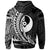 Yap State Zip Hoodie White Custom Wings Style - Polynesian Pride