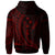 Kosrae State Zip Hoodie Red Custom Wings Style - Polynesian Pride