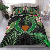 (Custom Personalised) Pohnpei Micronesia Bedding Set Tropical Flowers LT13 Black - Polynesian Pride