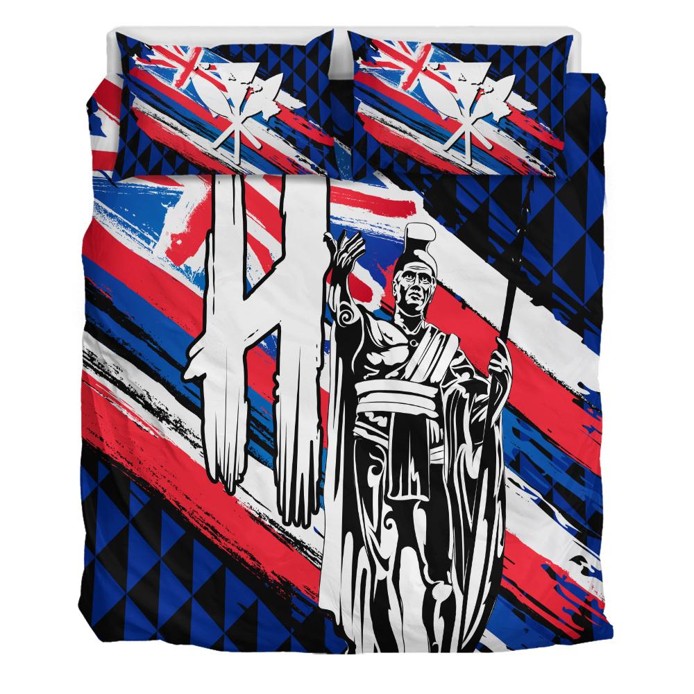 Hawaii King Flag Kanaka Map Polynesian Bedding Set - Won Style - AH - Polynesian Pride