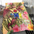 Cook Islands Bedding Set - Flowers Tropical With Sea Animals - Polynesian Pride