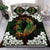 Hawaiian Shark Turtle Plumeria Bedding Set - Orange Green - Zelda Style - AH Black - Polynesian Pride