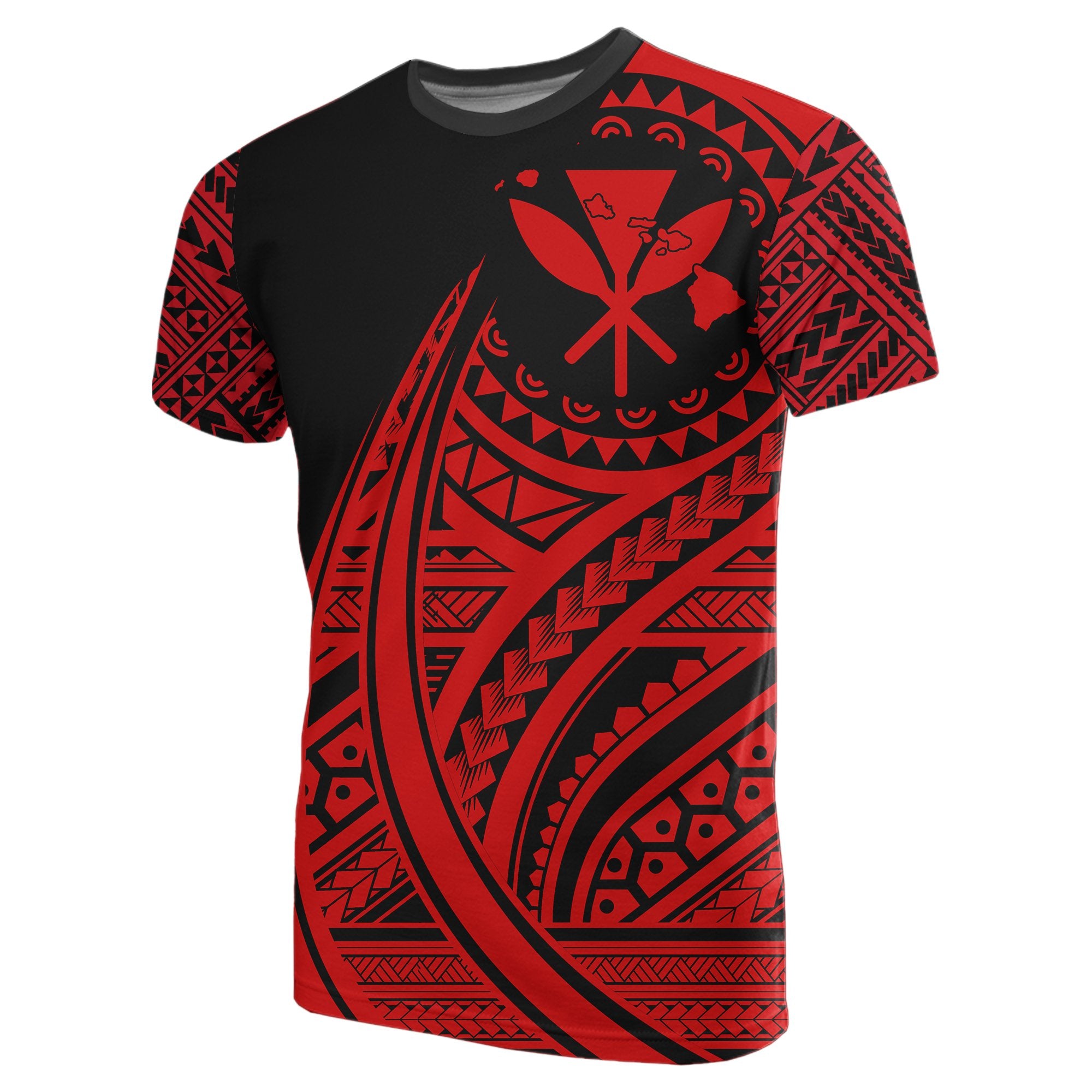 Hawaii Hoodie Kanaka Polynesian Tatoo Style Unisex Red - Polynesian Pride