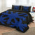 Hawaiian Royal Pattern Quilt Bed Set - Black And Blue - H1 Style - AH - Polynesian Pride