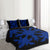 Hawaiian Royal Pattern Quilt Bed Set - Black And Blue - H1 Style - AH - Polynesian Pride