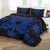 Hawaiian Royal Pattern Quilt Bed Set - Black And Blue - L2 Style - AH - Polynesian Pride