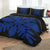 Hawaiian Royal Pattern Quilt Bed Set - Black And Blue - D1 Style - AH - Polynesian Pride