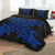 Hawaiian Royal Pattern Quilt Bed Set - Black And Blue - E2 Style - AH - Polynesian Pride