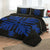 Hawaiian Royal Pattern Quilt Bed Set - Black And Blue - H2 Style - AH - Polynesian Pride