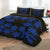 Hawaiian Royal Pattern Quilt Bed Set - Black And Blue - L3 Style - AH - Polynesian Pride