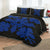 Hawaiian Royal Pattern Quilt Bed Set - Black And Blue - K1 Style - AH - Polynesian Pride