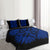 Hawaiian Royal Pattern Quilt Bed Set - Black And Blue - A3 Style - Polynesian Pride