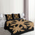 Hawaiian Royal Pattern Quilt Bed Set - Black And Gold - H1 Style - AH - Polynesian Pride