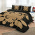 Hawaiian Royal Pattern Quilt Bed Set - Black And Gold - D2 Style - AH - Polynesian Pride