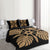 Hawaiian Royal Pattern Quilt Bed Set - Black And Gold - I3 Style - AH - Polynesian Pride