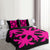 Hawaiian Royal Pattern Quilt Bed Set - Black And Pink - H1 Style - AH - Polynesian Pride