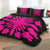 Hawaiian Royal Pattern Quilt Bed Set - Black And Pink - G2 Style - AH - Polynesian Pride